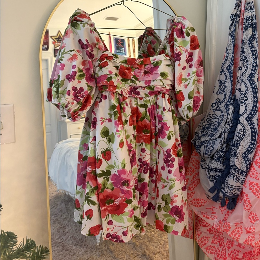 Abercrombie & Fitch Floral Dress with Puff Sleeves